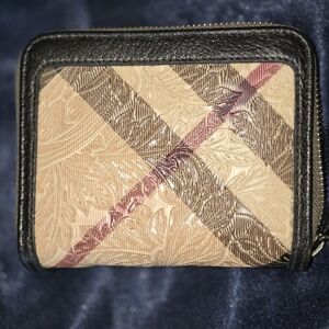 Burberry Metallic Nova Check Tan and Brown Wallet